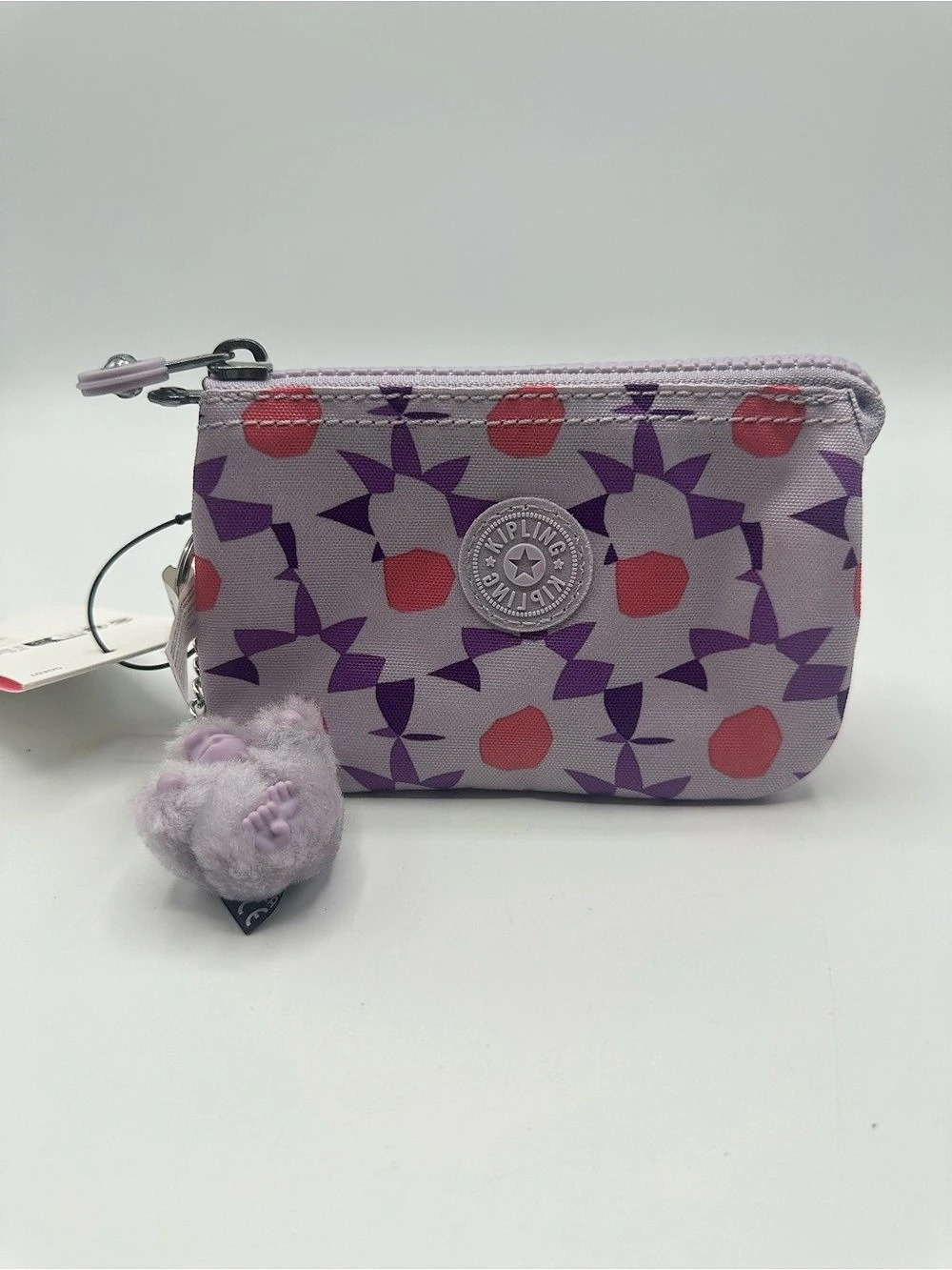 Kipling Creativity Large Pouch Floral Purple & Pink NWT
